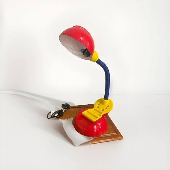 Memphis Milano Gooseneck Desk Lamp Primary Colors Vtg 80s Organizer Sottsass Era - Picture 5 of 10